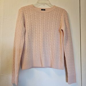 J. Crew Factory Soft Blush Pink Ribbed Crewneck Sweater Sz aprox Xs